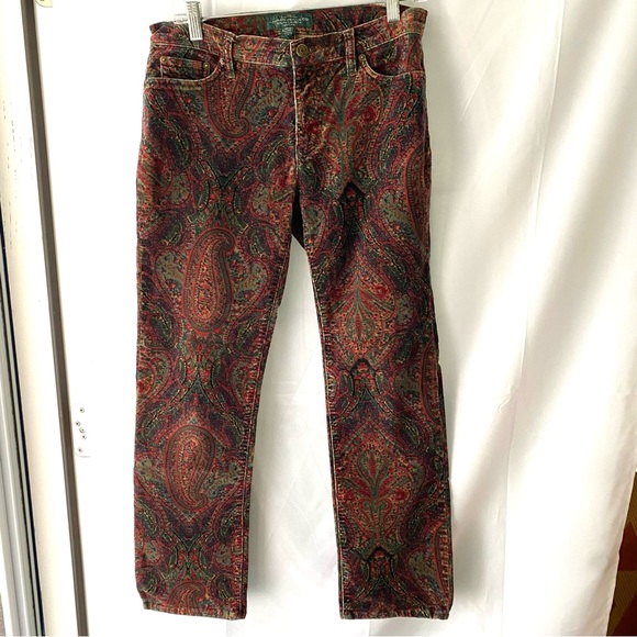 Lauren Ralph Lauren pants corduroy paisley SZ 6 P. NWOT - Picture 9 of 11